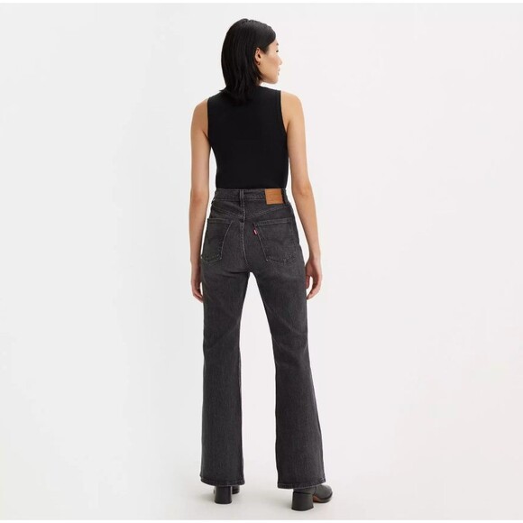 Levis Premium‎ 70s High Rise Flare Denim Jeans Black Women's 30W 32L Boho Y2K - Picture 13 of 13